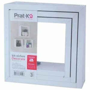 Nicho de Parede Decorare Kit com 3 Peças Branco 10cm X 17,9cm X 26,7cm - Prati-k
