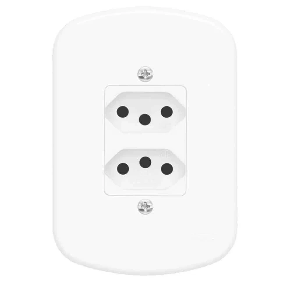 Tomada Dupla Padrao 10a Placa Blanc - Fame
