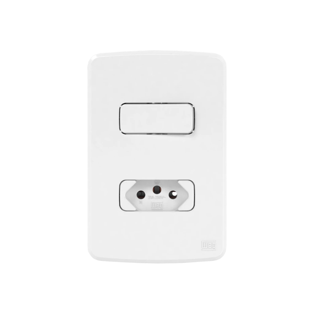 Interruptor Simples com Tomada 2p+t 10a Compose Branca - Weg