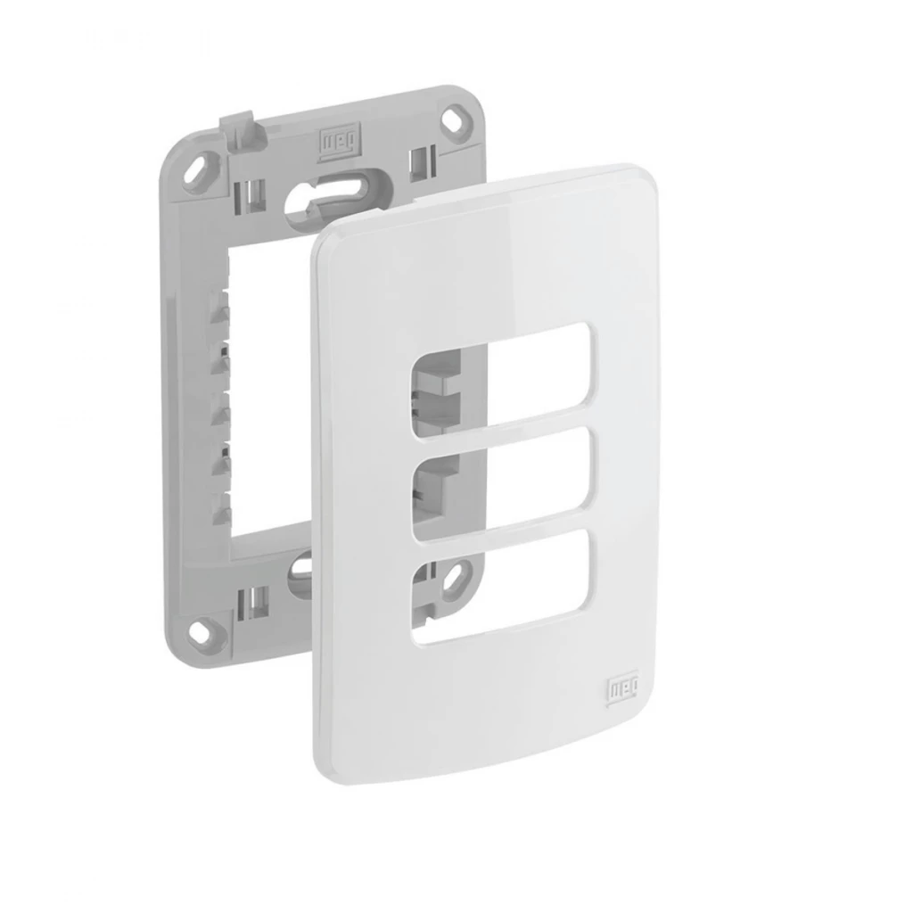Placa 4x2 com 3 Postos Compose Branco - Weg