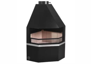 Lareira de Canto Média com Kit de Instalação Preto - Pinhal