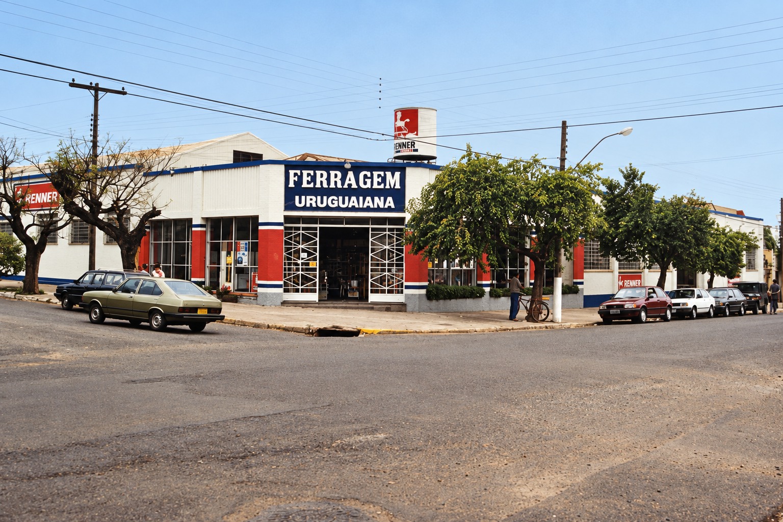 Fachada antiga da matriz da Ferragem Uruguaiana, em uma esquina.