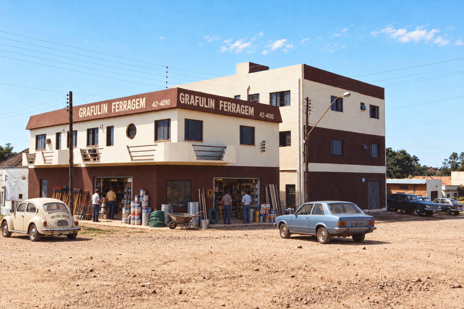 Registro da fachada da antiga filial, com a identificação Grafulin Ferragem.